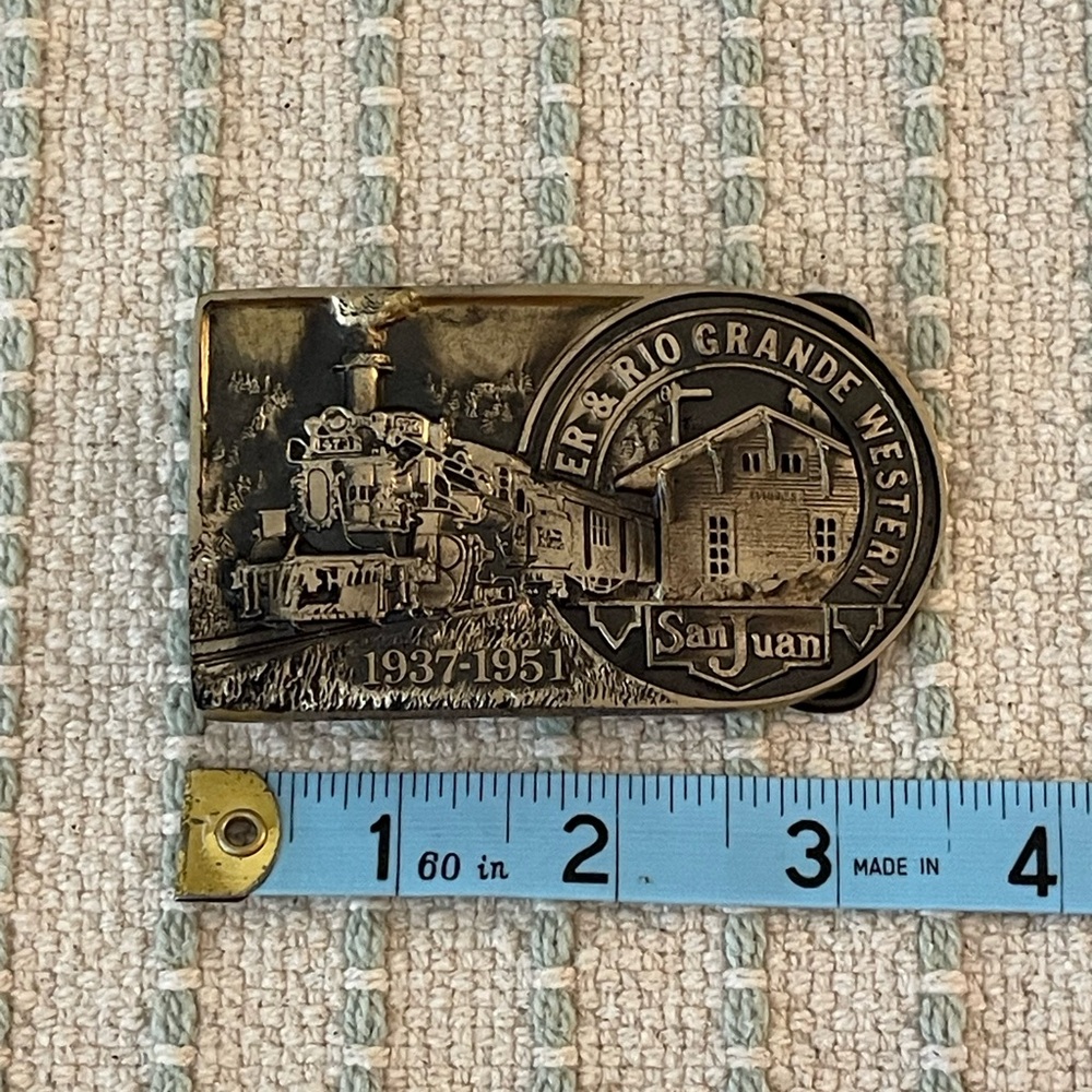 Vintage Railroad Belt Buckle - ER & Rio Grande Western San Juan - Picture 3 of 3